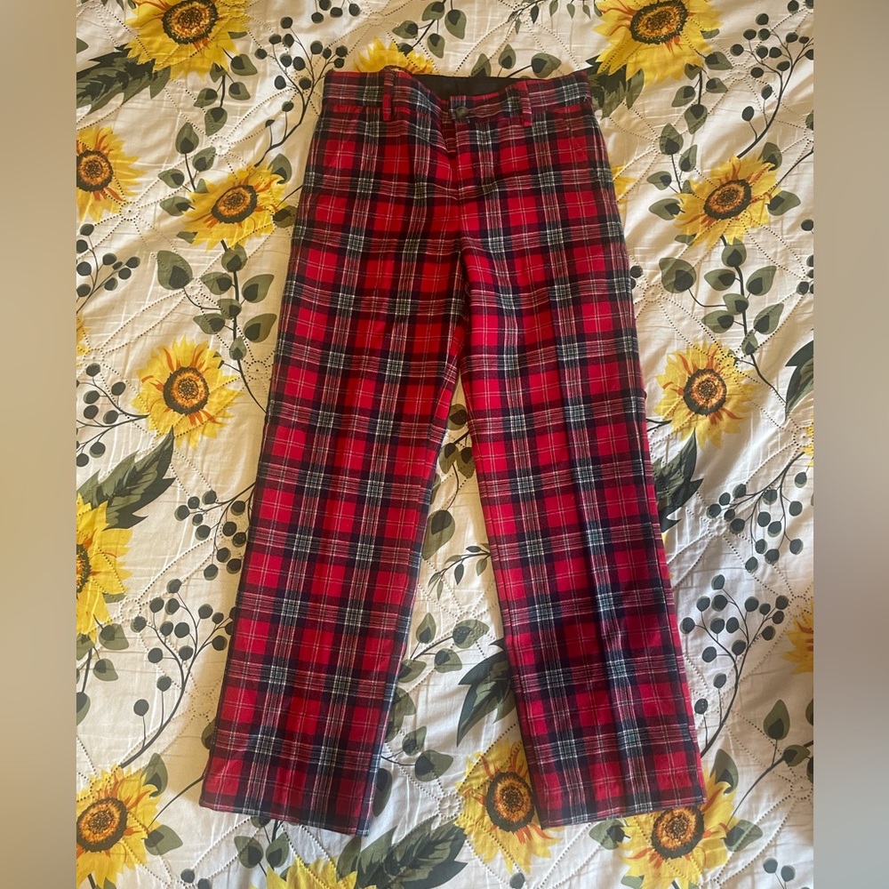 COPY - Janie & Jack red Plaid Christmas pants size 8